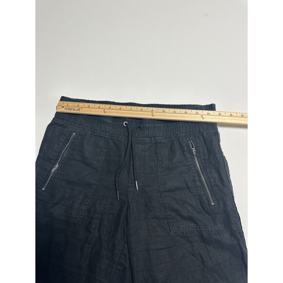Athleta Women’s Cabo Linen Wide Leg Pants Black Size 2 Drawstring - Picture 9 of 13